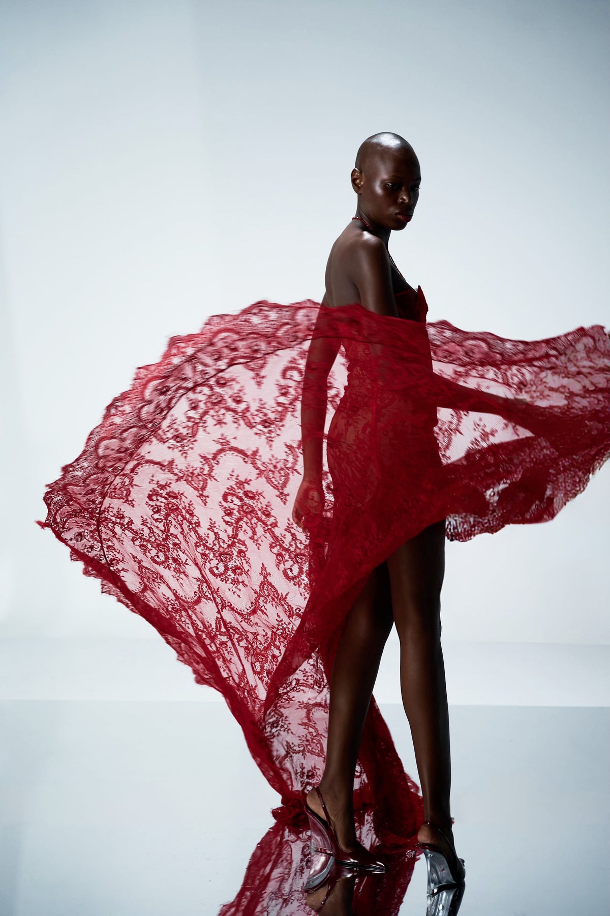 FLORAL BUSTIER LACE DRESS- PRE ORDER