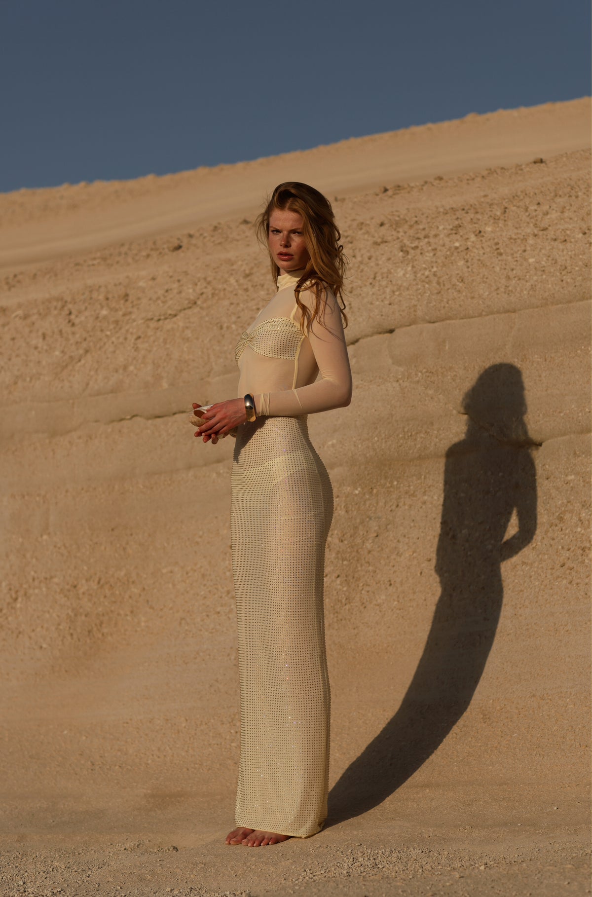 SHEER CRYSTAL YELLOW DRESS