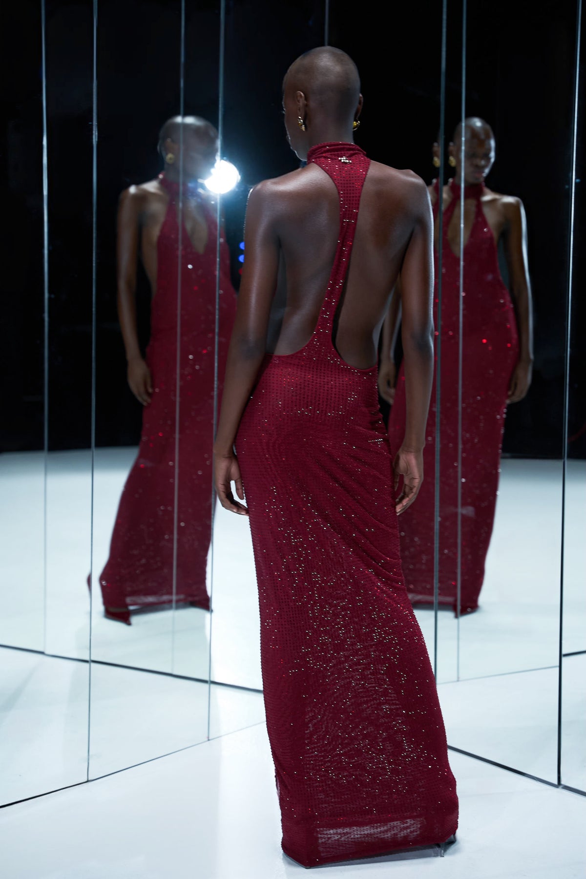 HIGH-NECK CRYSTAL GOWN