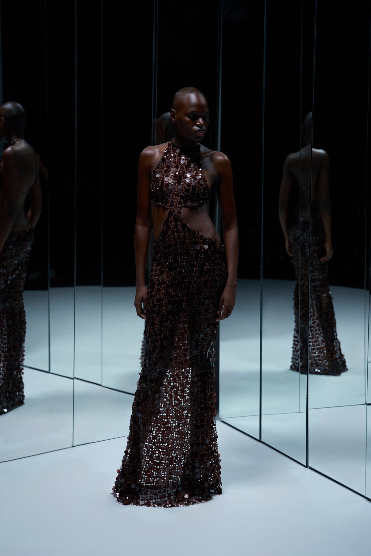 BRONZE MIRAGE HALTER DRESS- PRE ORDER