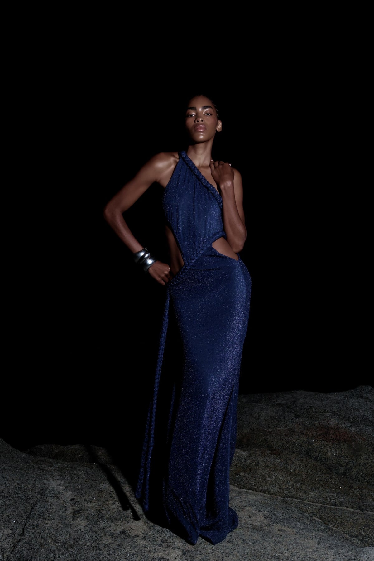 ASSYMMETRIC BRAID GOWN