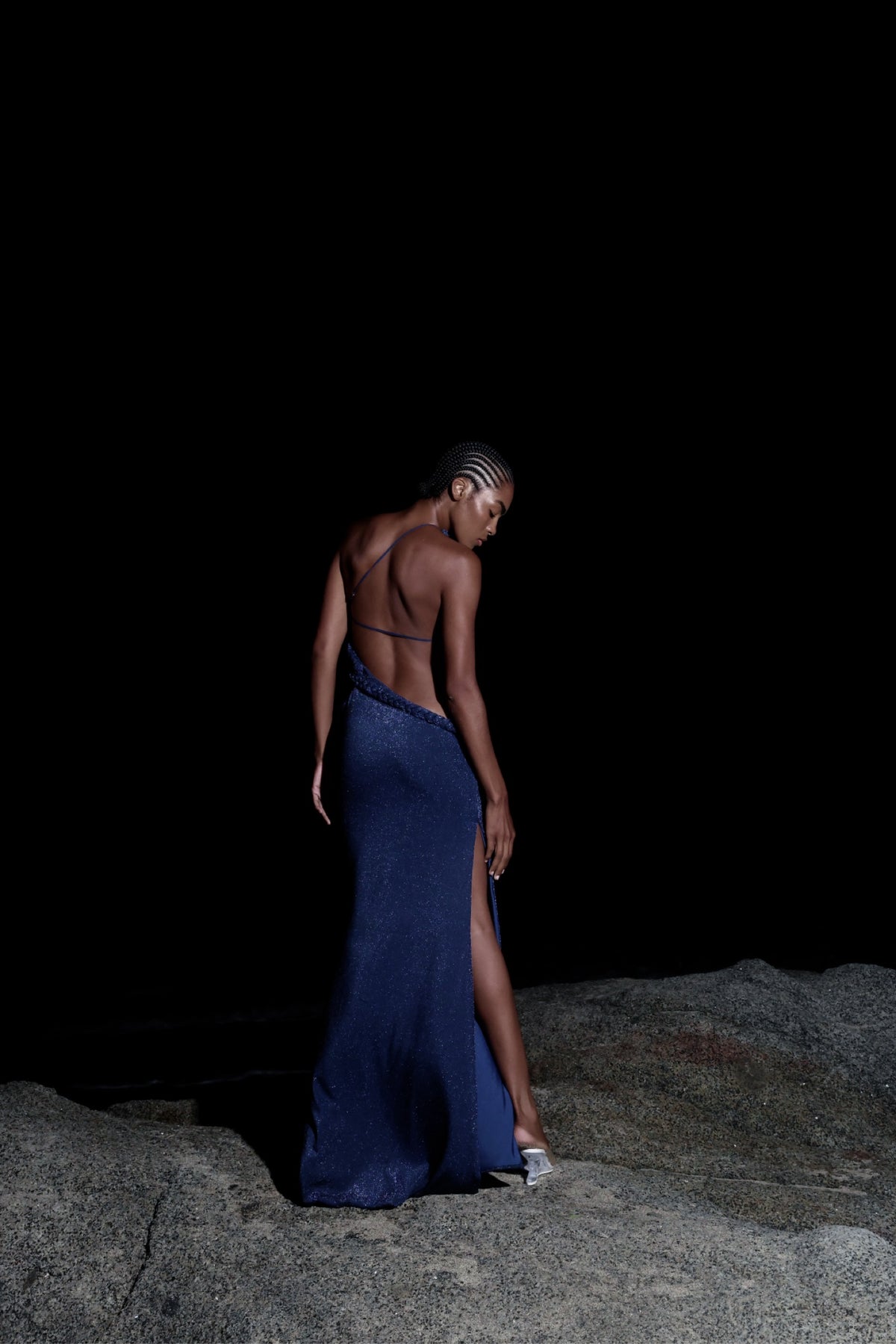 ASSYMMETRIC BRAID GOWN