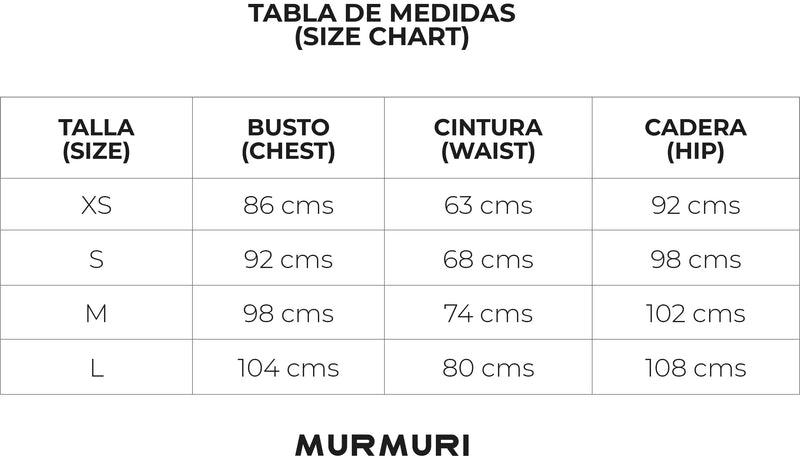 Tabla de medidas